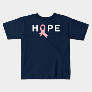 Hope Pink Ribbon Breast Cancer Awareness Kids T-Shirt